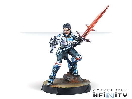 Infinity - CodeOne - O-12 - Shona Carano, Aristeia! Swordmaster (Submachine gun) available at 401 Games Canada