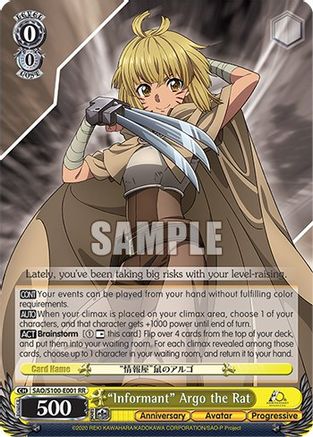 "Informant" Argo the Rat - SAO/S100-E001 - Double Rare available at 401 Games Canada