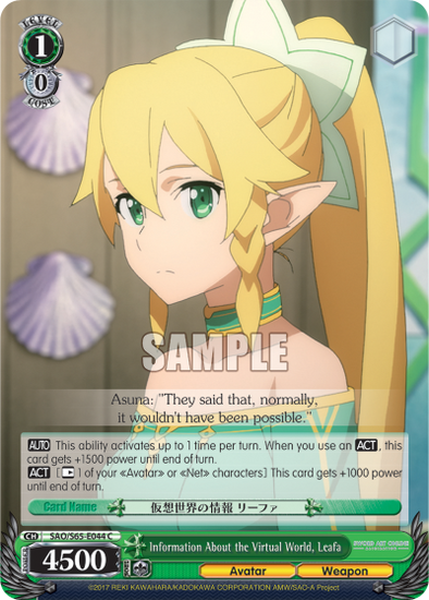 Information About the Virtual World, Leafa - SAO/S65-E044 - Common available at 401 Games Canada