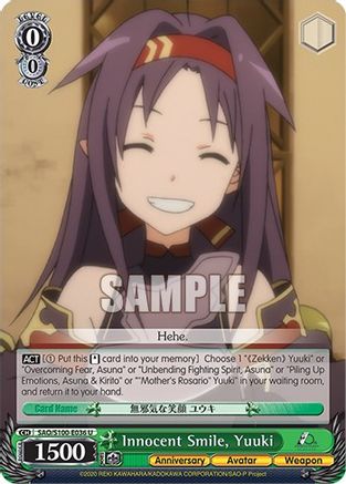 Innocent Smile, Yuuki - SAO/S100-E036 - Uncommon available at 401 Games Canada