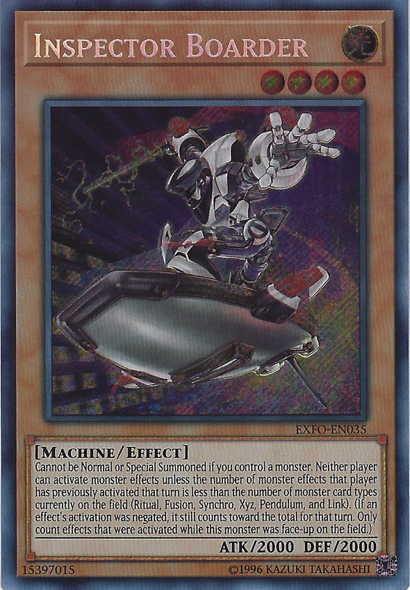 Inspector Boarder - EXFO-EN035 - Secret Rare - Unlimited available at 401 Games Canada