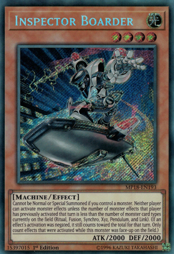 Inspector Boarder - MP18-EN193 - Secret Rare - 1st Edition available at 401 Games Canada