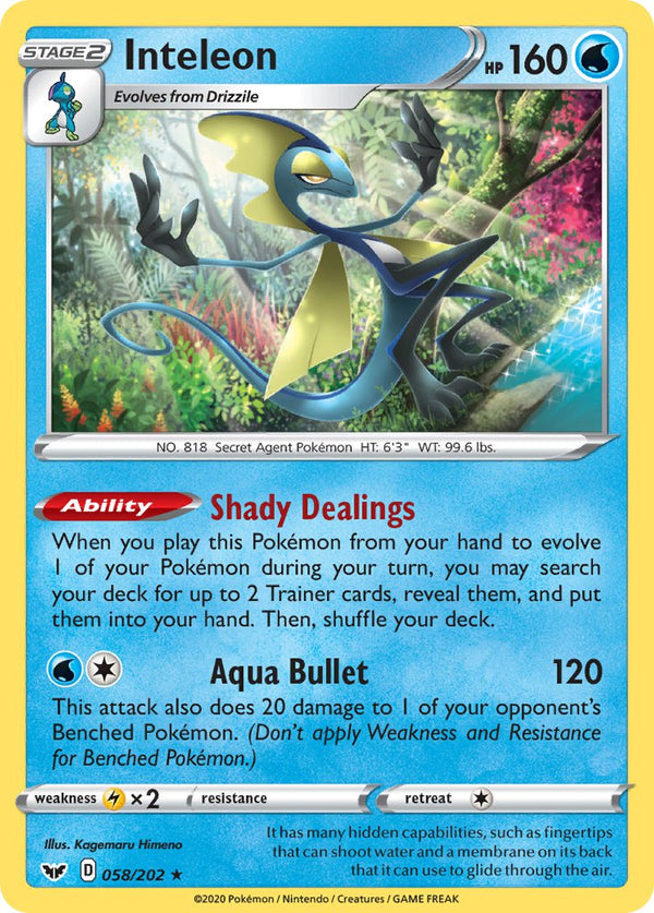 Inteleon - 058/202 - Rare - Theme Deck Exclusive available at 401 Games Canada