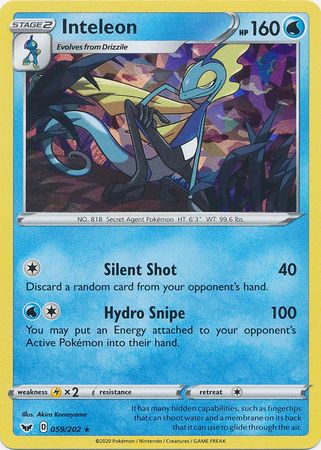 Inteleon - 059/202 - Shattered Holo Rare - Theme Deck Exclusive available at 401 Games Canada