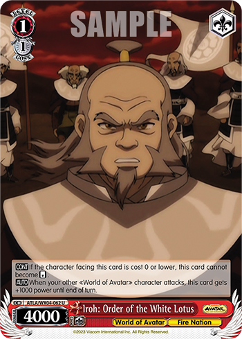 Iroh: Order of the White Lotus - ATLA/WX04-E062 - Uncommon available at 401 Games Canada