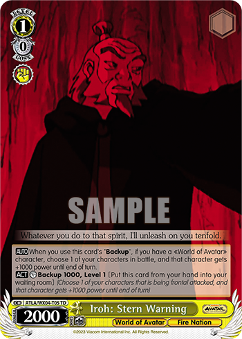 Iroh: Stern Warning - ATLA/WX04-ET05 - Trial Deck available at 401 Games Canada