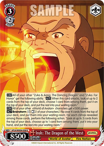 Iroh: The Dragon of the West - ATLA/WX04-E058 - Rare available at 401 Games Canada