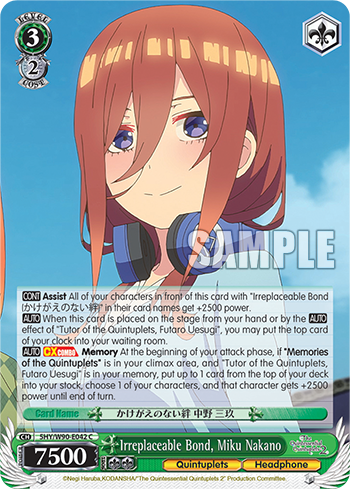 Irreplaceable Bond, Miku Nakano - 5HY/W90-E042 - Common available at 401 Games Canada