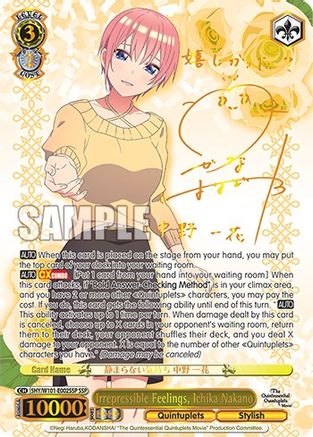 Irrepressible Feelings, Ichika Nakano (SSP) - 5HY/W101-E002SSP - Super Special Rare available at 401 Games Canada