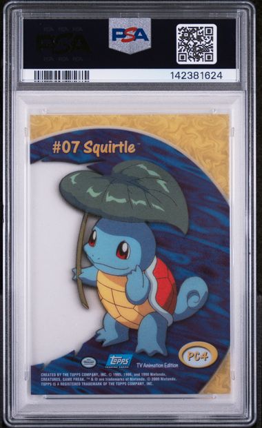 SQUIRTLE (PC4) - TOPPS POKEMON TV ANIMATION CLEAR CARDS - TV ANIMATION CLEAR CARDS - GEM MT 10