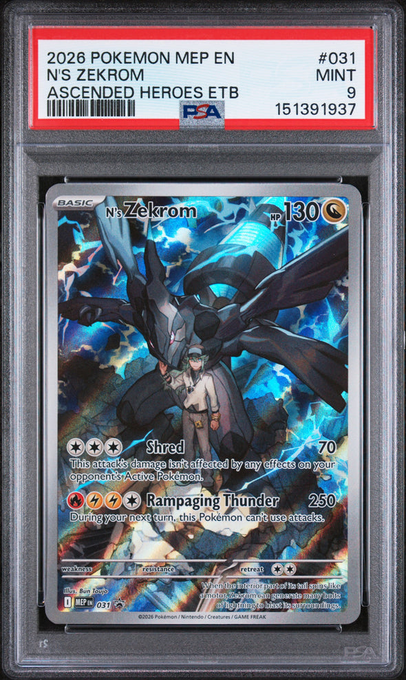 N'S ZEKROM (031) - POKEMON MEP EN-ME BLACK STAR PROMO - ASCENDED HEROES ETB - MINT 9