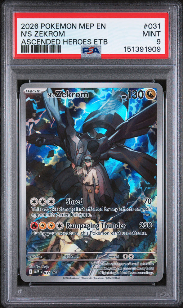 N'S ZEKROM (031) - POKEMON MEP EN-ME BLACK STAR PROMO - ASCENDED HEROES ETB - MINT 9