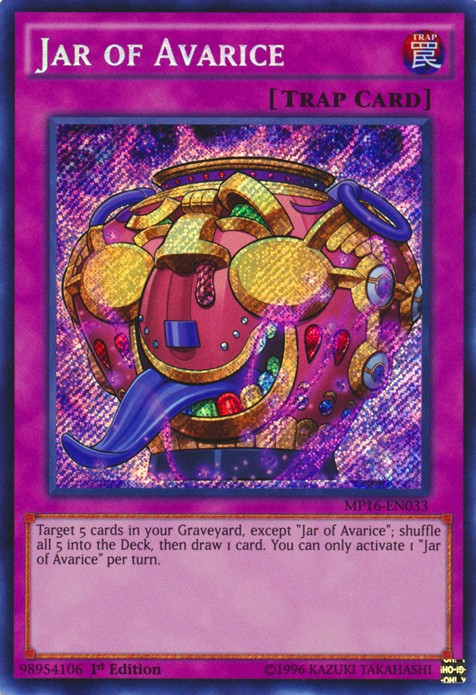 Jar of Avarice - MP16-EN033 - Secret Rare - 1st Edition available at 401 Games Canada