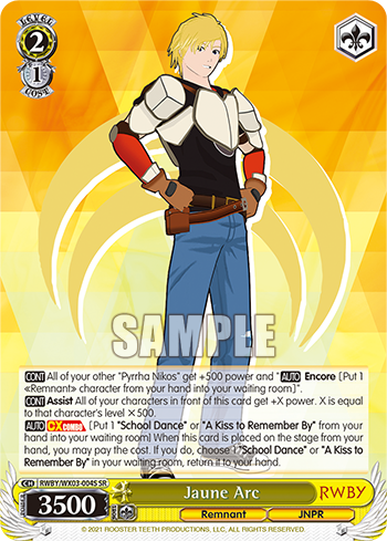 Jaune Arc - RWBY/WX03-E004S - Super Rare available at 401 Games Canada