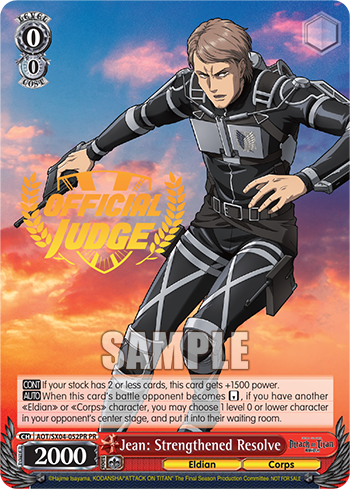 Jean: Strengthened Resolve - AOT/SX04-E052PR - PR (Judge Promo) available at 401 Games Canada