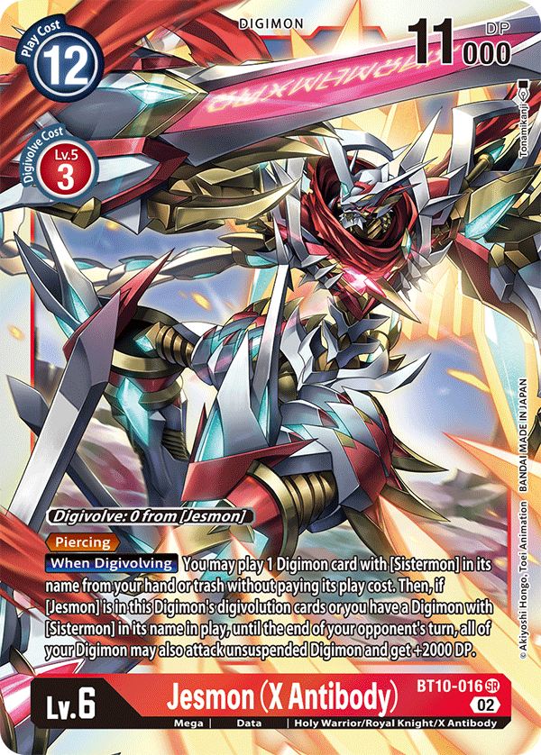 x antibody digimon card 401 Games Canada - Jesmon (X Antibody) - BT10-016