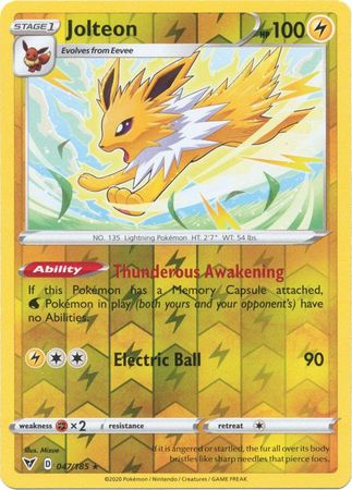 Jolteon - 047/185 - Rare - Reverse Holo available at 401 Games Canada