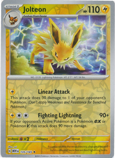 Jolteon - 135/165 - Rare - Reverse Holo available at 401 Games Canada