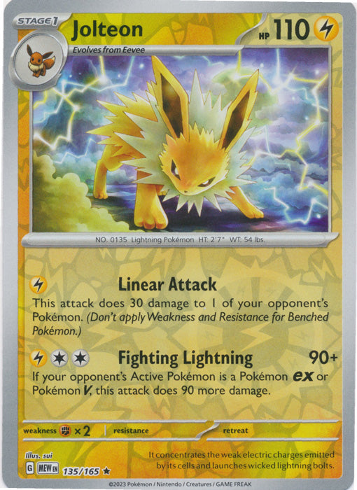 Jolteon - 135/165 - Rare - Reverse Holo available at 401 Games Canada