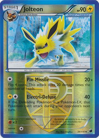 Jolteon - 34/116 - Uncommon - Reverse Holo available at 401 Games Canada