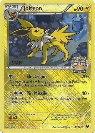 Jolteon - 37/108 - Promo (Staff Regional Championships 2012-13) available at 401 Games Canada