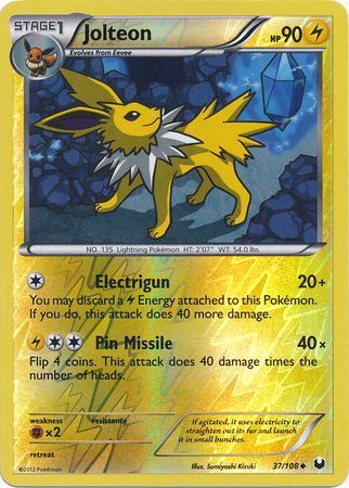 Jolteon - 37/108 - Uncommon - Reverse Holo available at 401 Games Canada