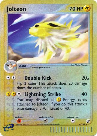 Jolteon - 6/100 - Holo Rare - Reverse Holo available at 401 Games Canada