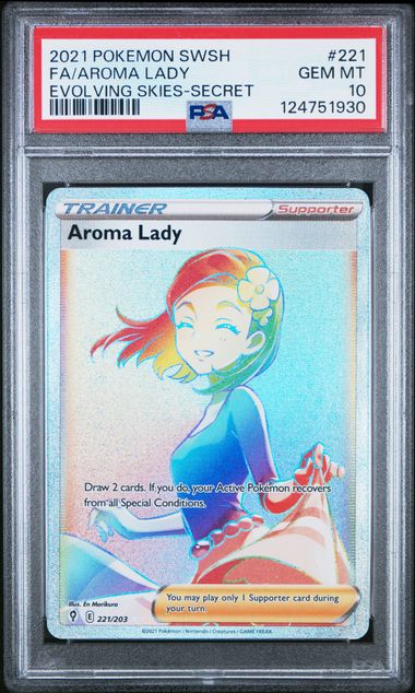Aroma Lady (221) -Evolving Skies - Hyper Rare - Gem MT 10