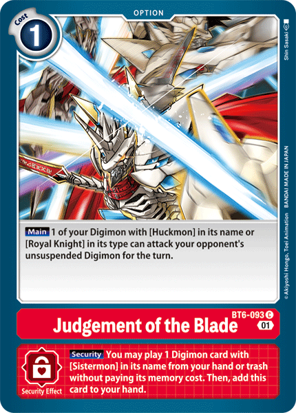Judgement of the Blade - BT6-093 - Common available at 401 Games Canada
