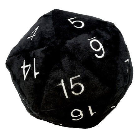 Jumbo Plush D20 - Black W/ Silver available at 401 Games Canada