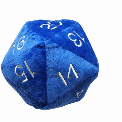 Jumbo Plush D20 - Blue W/ Silver Numbers available at 401 Games Canada