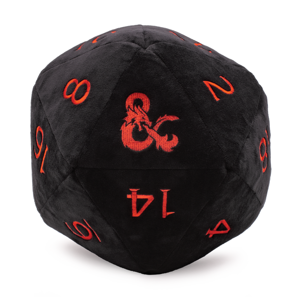 Jumbo Plush D20 DnD - Black W/ Red available at 401 Games Canada