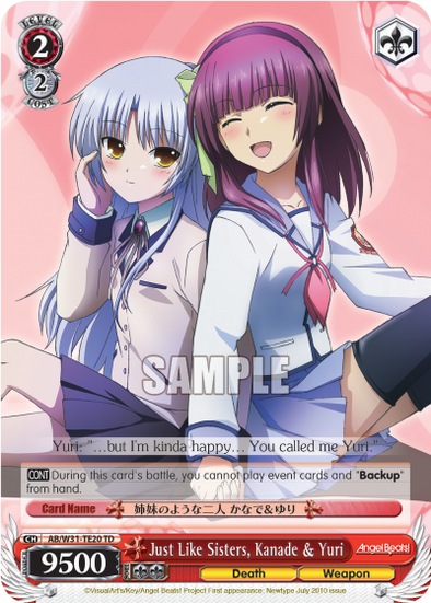 Just Like Sisters, Kanade & Yuri - AB/W31-TE20 - Trial Deck available at 401 Games Canada