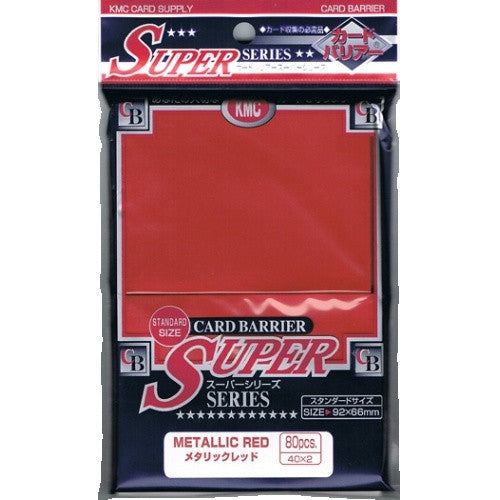 KMC Card Barrier - 80ct Standard Super Sleeves - Metallic Red available at 401 Games Canada