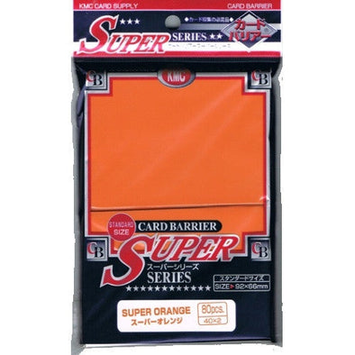 KMC Card Barrier - 80ct Standard Super Sleeves - Orange available at 401 Games Canada