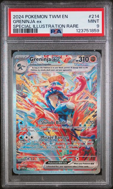 GRENINJA EX (214) - POKEMON TWM EN-TWILIGHT MASQUERADE - SPECIAL ILLUSTRATION RARE - MINT 9