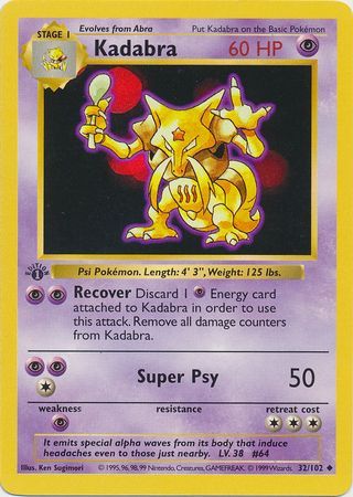 Kadabra - 32/102 - Uncommon - 1st Edition available at 401 Games Canada
