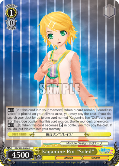 Kagamine Rin "Soleil" - PD/S29-E016 - Common available at 401 Games Canada