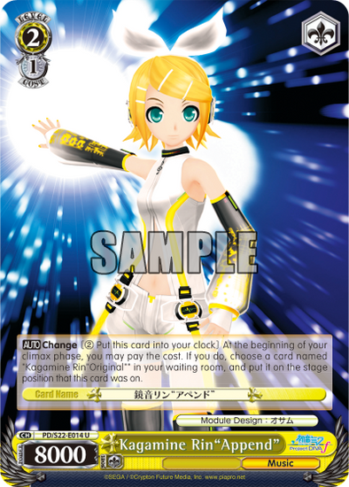 Kagamine Rin"Append" - PD/S22-E014 - Uncommon available at 401 Games Canada