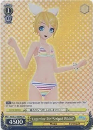 Kagamine Rin"Striped Bikini" - PD/S22-E004S - Super Rare available at 401 Games Canada