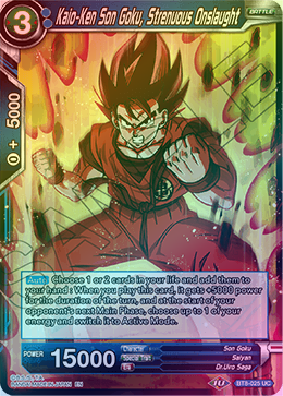 Kaio-Ken Son Goku, Strenuous Onslaught - BT8-025 - Uncommon (FOIL) available at 401 Games Canada