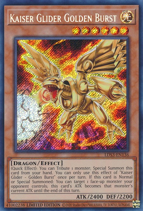 Kaiser Glider Golden Burst - LDS3-EN136 - Secret Rare - Limited Edition available at 401 Games Canada