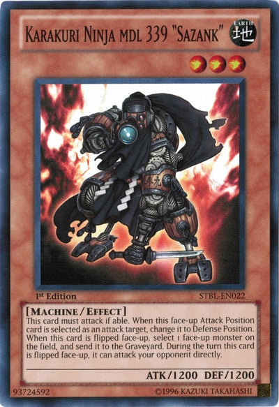 Karakuri Ninja mdl 339 Sazank - STBL-EN022 - Super Rare - 1st Edition available at 401 Games Canada