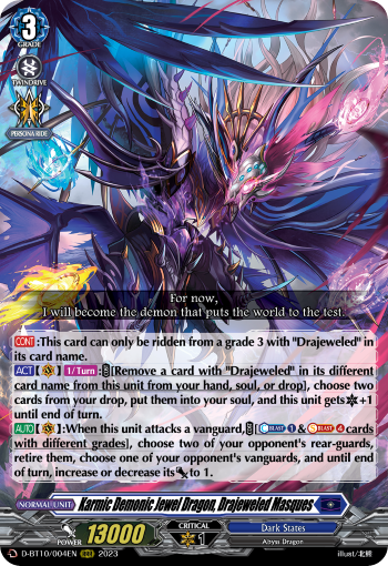 Karmic Demonic Jewel Dragon, Drajeweled Masques - D-BT10/004 - Triple Rare available at 401 Games Canada