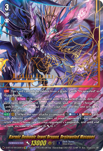 Karmic Demonic Jewel Dragon, Drajeweled Masques - D-BT10/SEC02 - SEC available at 401 Games Canada