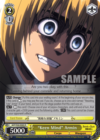 "Keen Mind" Armin - AOT/S50-E005 - Rare available at 401 Games Canada