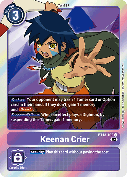 Keenan Crier - BT13-102 - Rare available at 401 Games Canada