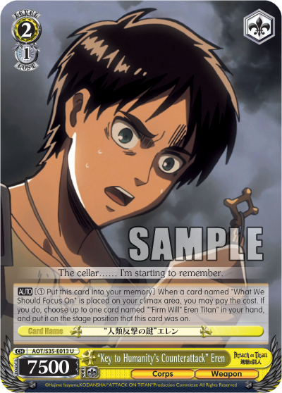 "Key to Humanity's Counterattack" Eren - AOT/S35-E013 - Uncommon available at 401 Games Canada