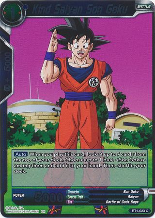 Kind Saiyan Son Goku - BT1-033 - Common (Foil) available at 401 Games Canada