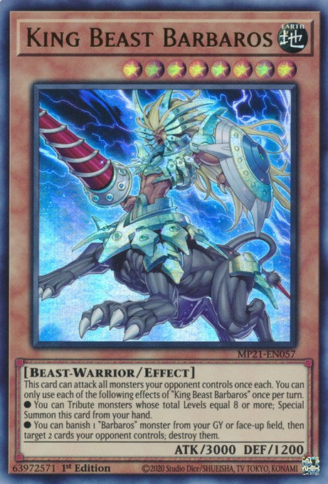 King Beast Barbaros - MP21-EN057 - Ultra Rare - 1st Edition available at 401 Games Canada